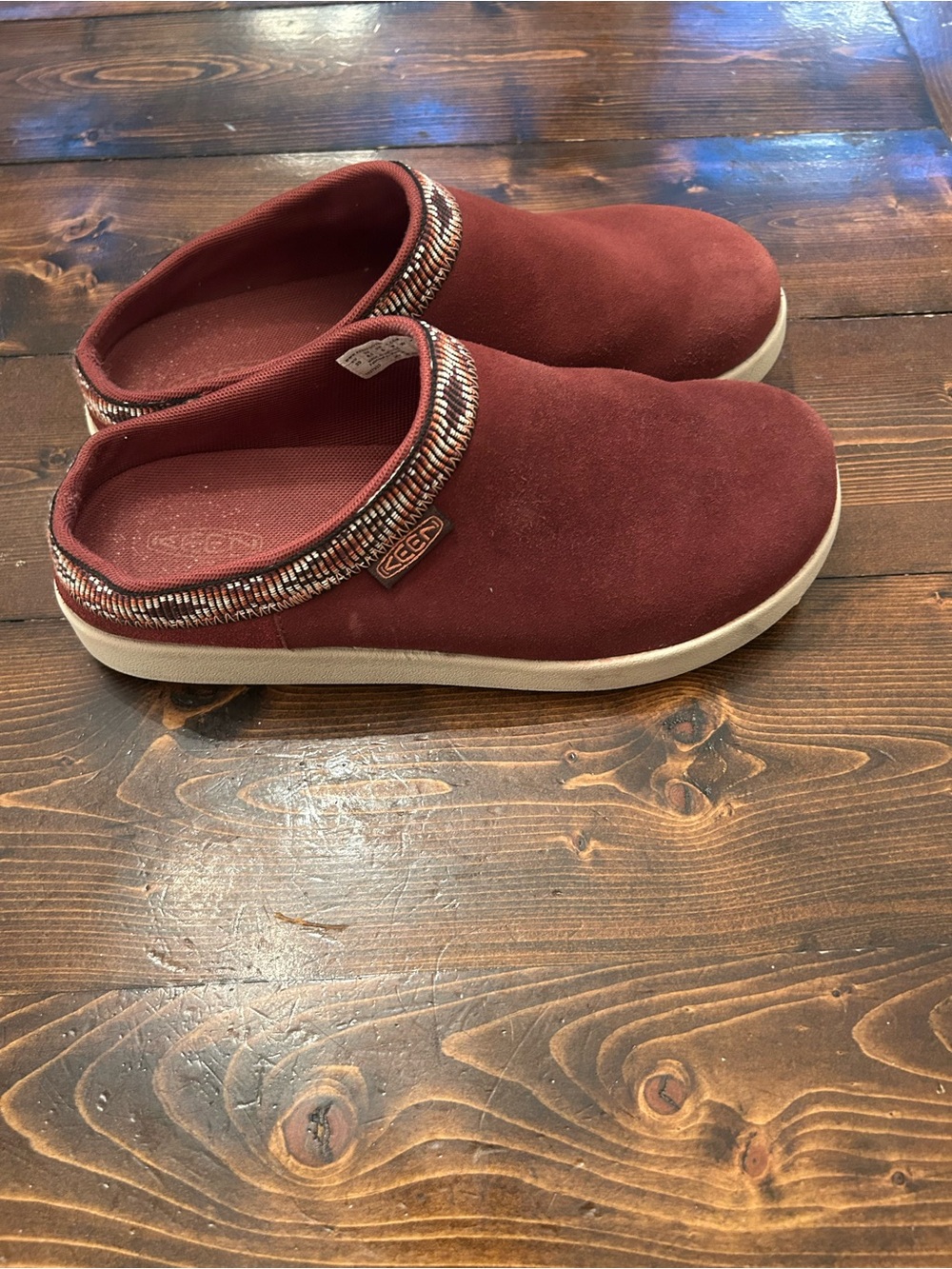 Keen Ella Burgundy Suede Mules Size 8.5 - Picture 3 of 5